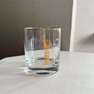 Gold Monogrammed ‘N’ Glass Tumbler